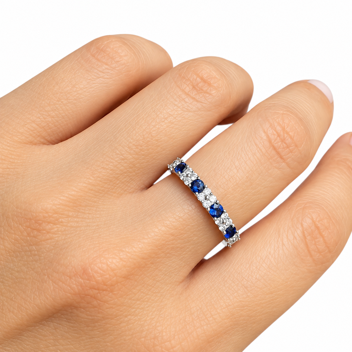 Isabel diamante y zafiros 14K