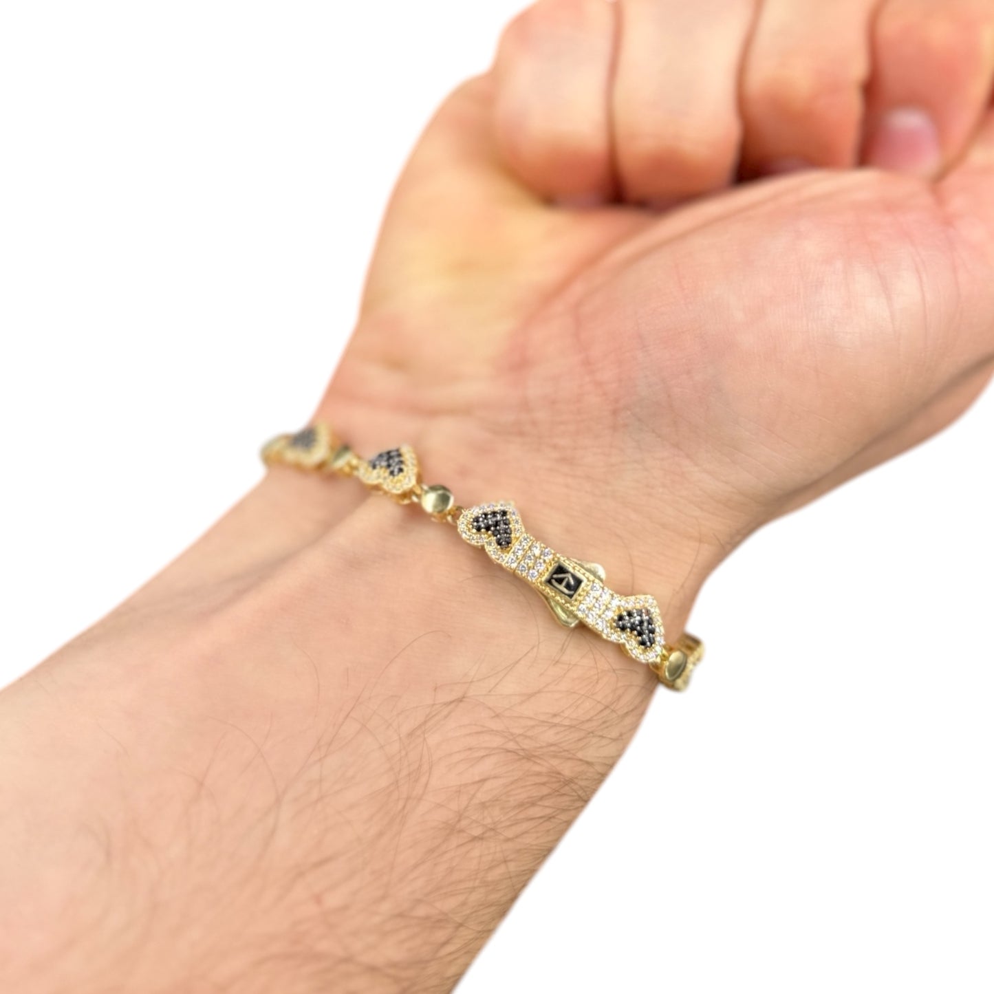 Pulso corazones Oro 10k