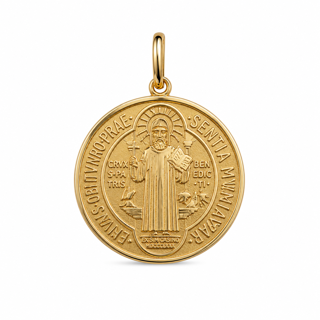 Medalla san Benito 14k
