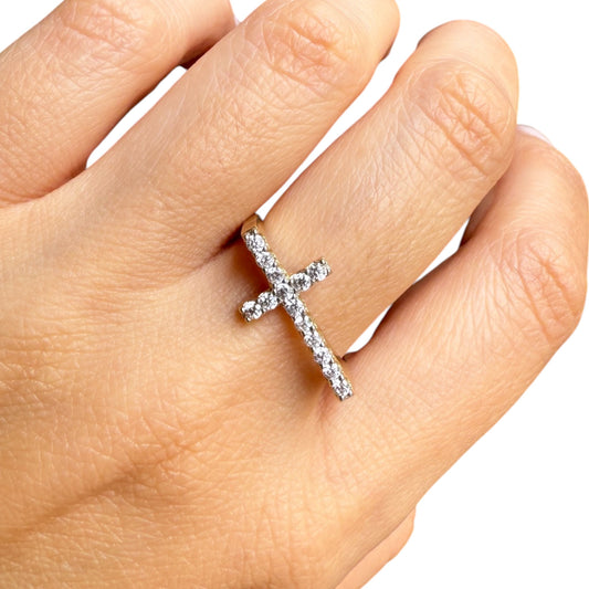 Anillo cruz Oro 10k