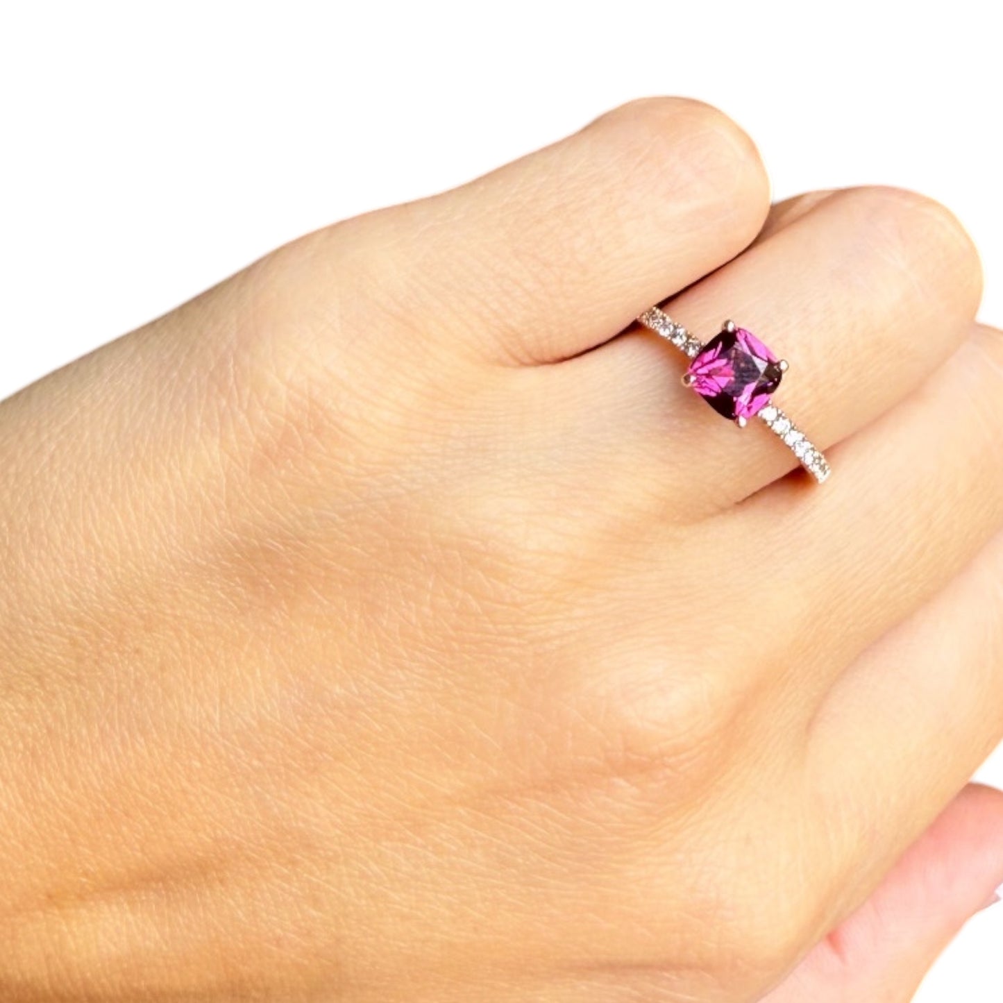 Carlota diamante y rubí 14K