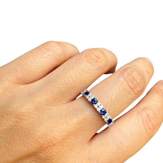 Isabel diamante y zafiros 14K