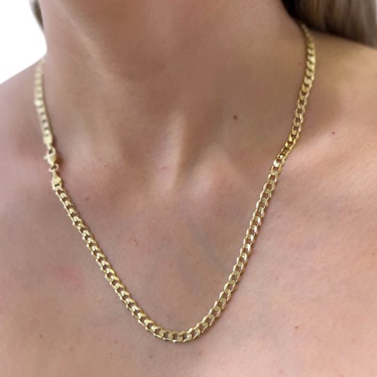 Cadena barbada dama Oro 14k