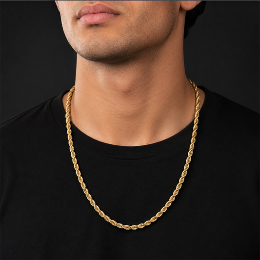 Cadena torzal 6 mm Oro 10k