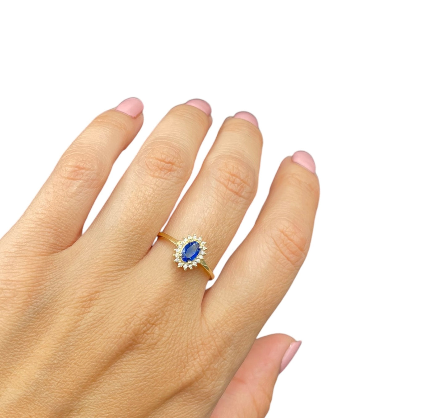 Anillo con zirconias Oro 14k