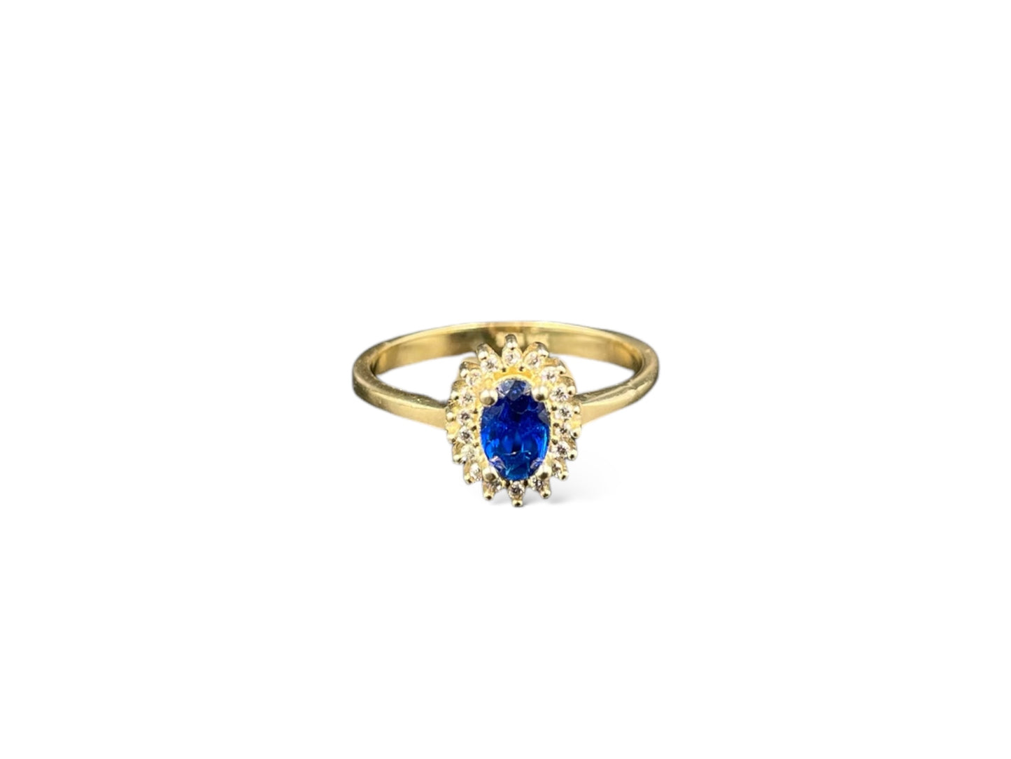 Anillo con zirconias Oro 14k