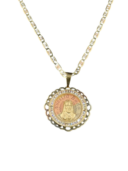 Cadena y dije para boda Oro 10k