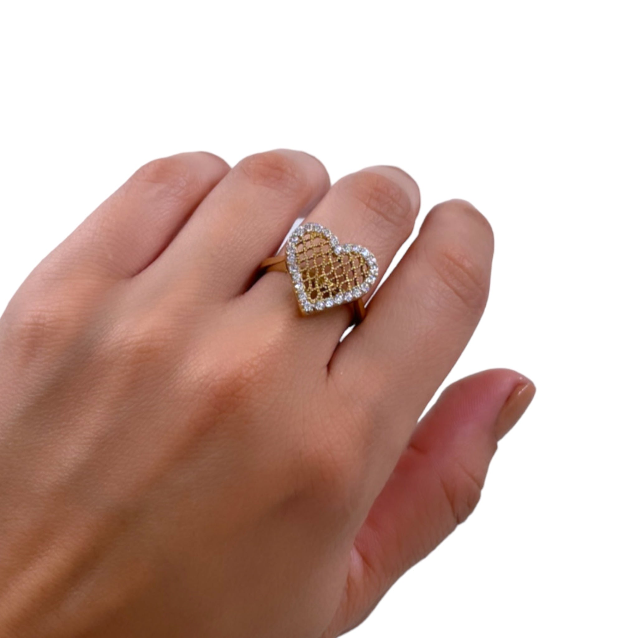 Anillo corazon online oro