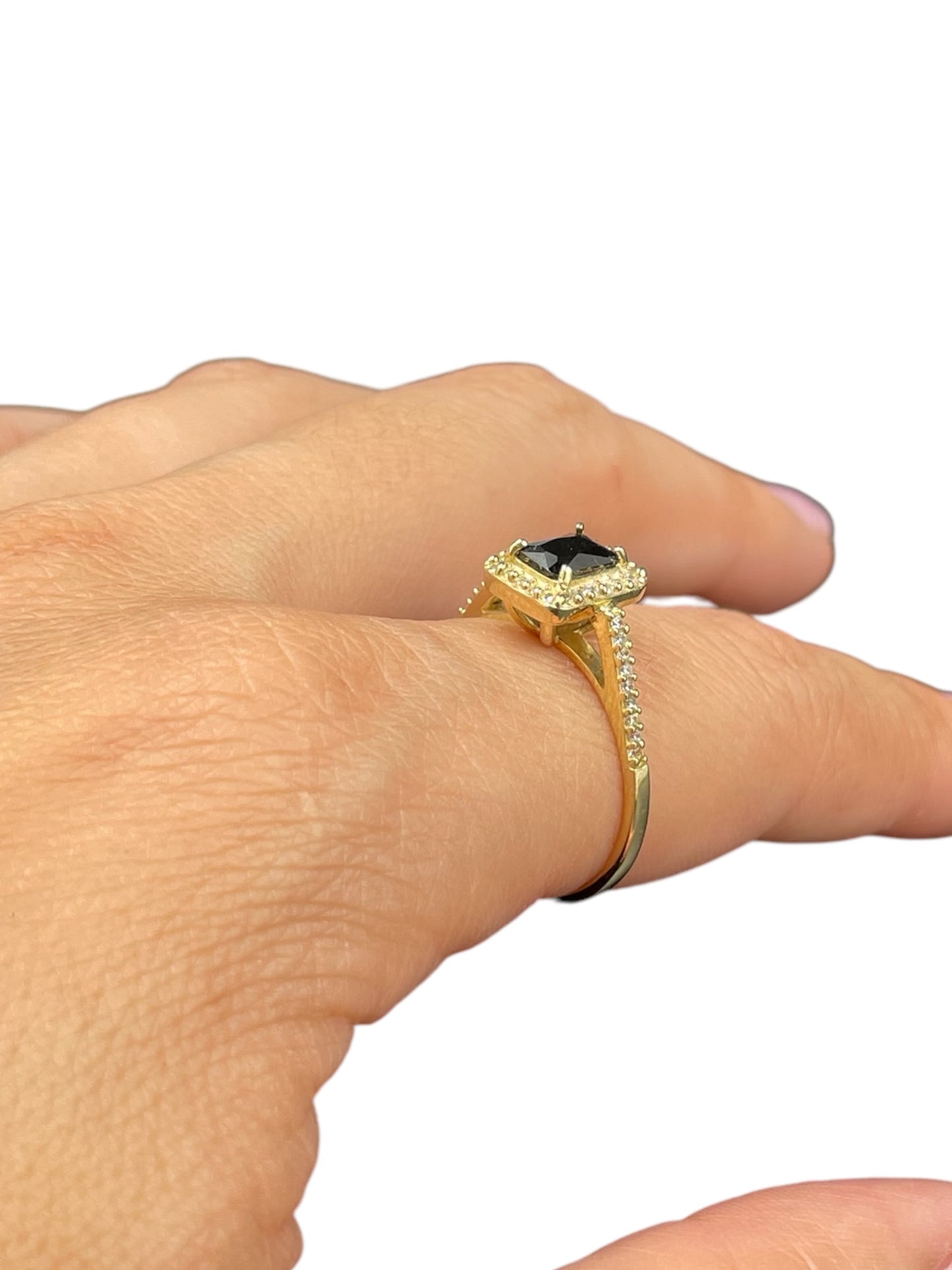 Anillo corte esmeralda  Oro 10K