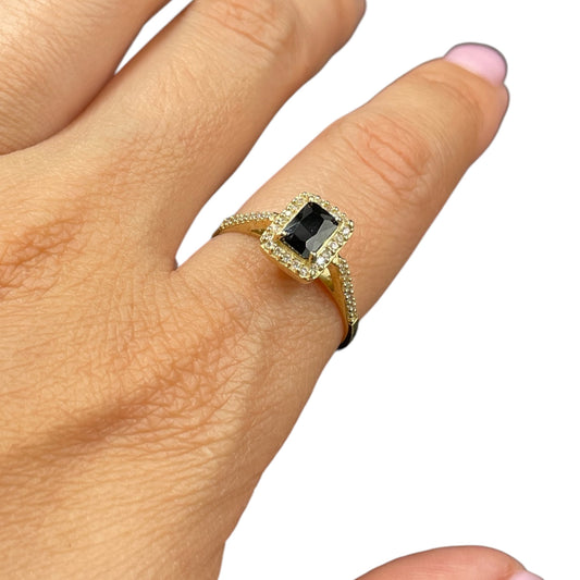 Anillo corte esmeralda  Oro 10K