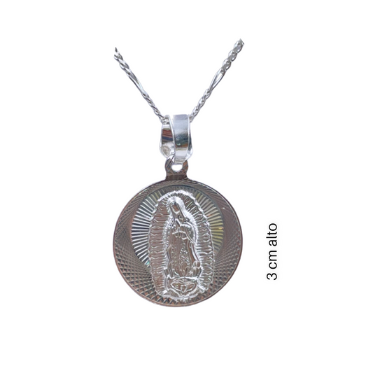 Medalla de la Virgen de Guadalupe Plata .925